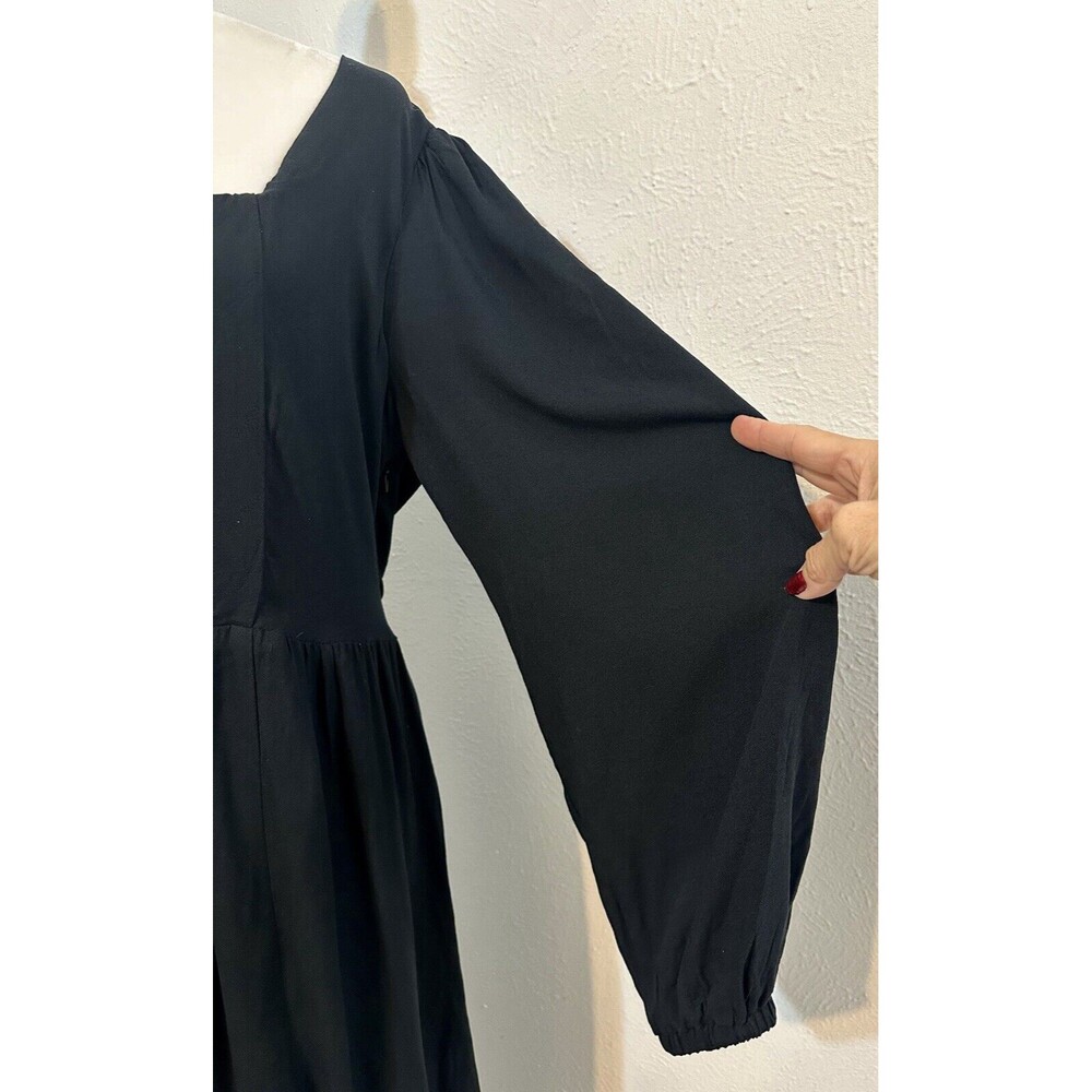 NWT AND NOW THIS Women Size XL Black Bishop Sleeve Drop Waist Dress Goth Boho - Picture 9 of 16